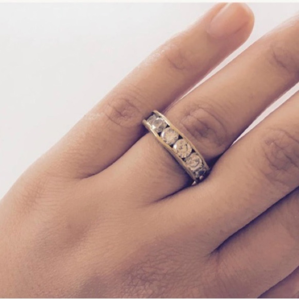 22k GP Bronze Crystal Stacking Ring. Size 7.5